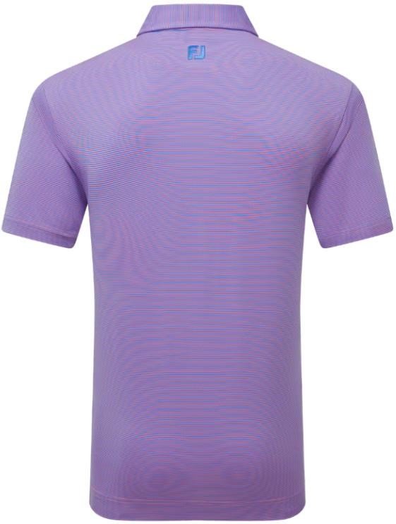 FootJoy Micro Feeder Stripe Lisle męskie polo, marine/pink