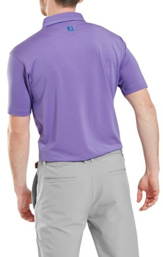 FootJoy Micro Feeder Stripe Lisle męskie polo, marine/pink