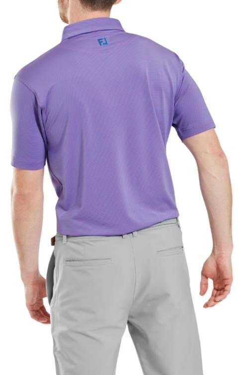 FootJoy Micro Feeder Stripe Lisle męskie polo, marine/pink