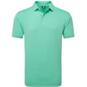 FootJoy Micro Feeder Stripe Lisle męskie polo, lagoon/mint