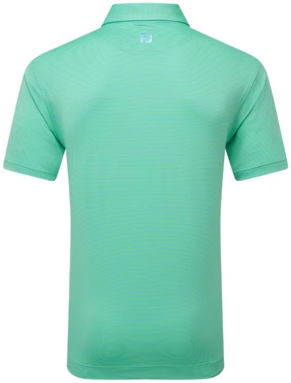 FootJoy Micro Feeder Stripe Lisle męskie polo, lagoon/mint