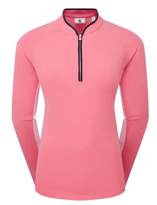 FootJoy 1/4-Zip LS Sun Protection koszulka damska z długim rękawem, pink lemonade