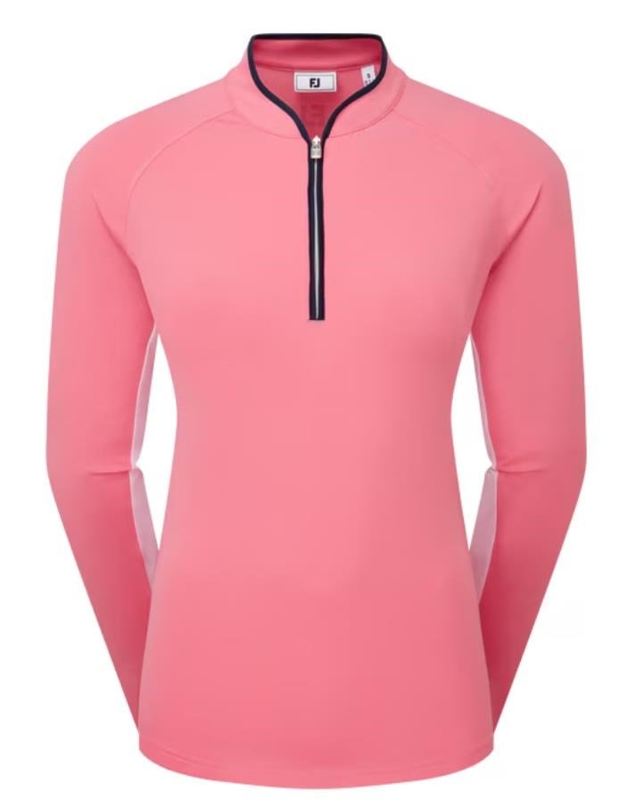 FootJoy 1/4-Zip LS Sun Protection koszulka damska z długim rękawem, pink lemonade