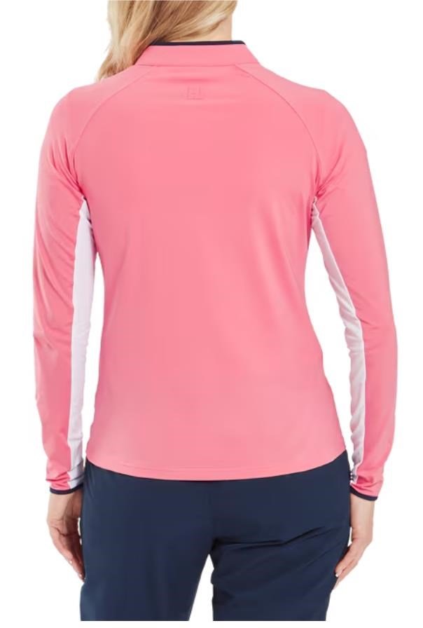 FootJoy 1/4-Zip LS Sun Protection koszulka damska z długim rękawem, pink lemonade