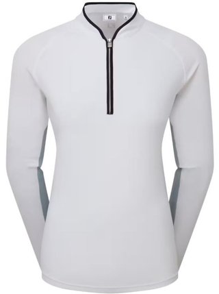 FootJoy 1/4-Zip LS Sun Protection koszulka damska z długim rękawem, biała