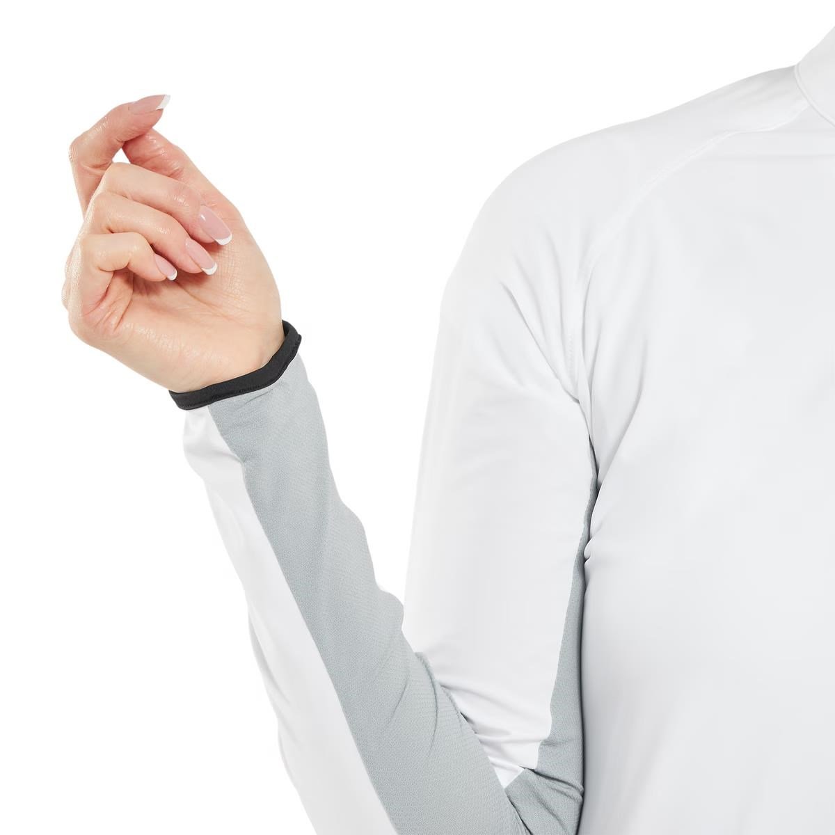 FootJoy 1/4-Zip LS Sun Protection koszulka damska z długim rękawem, biała