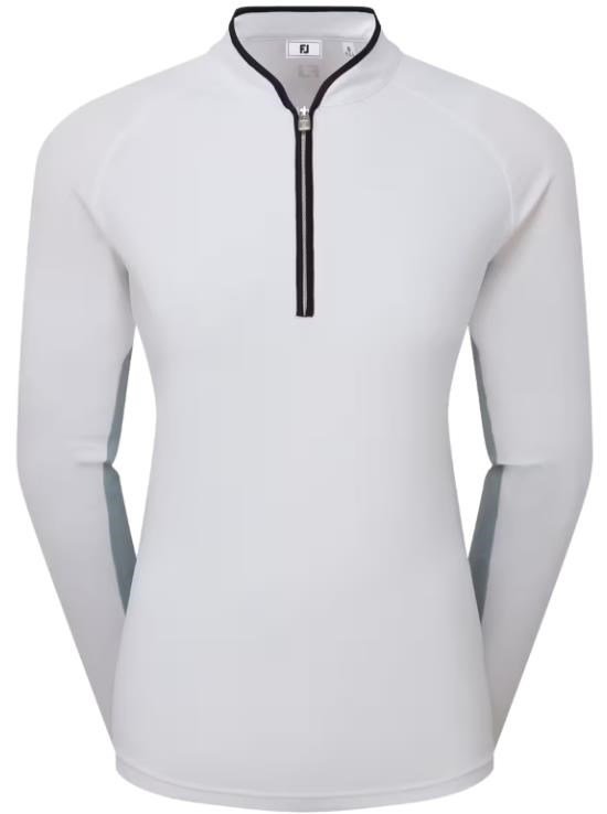 FootJoy 1/4-Zip LS Sun Protection koszulka damska z długim rękawem, biała