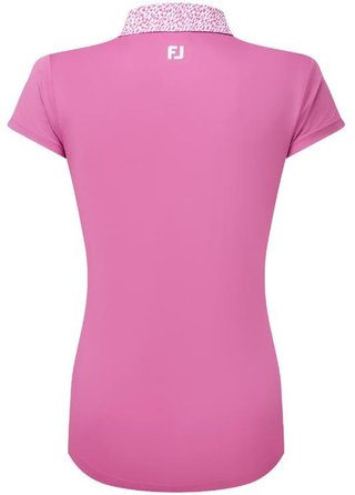 FootJoy Cap Sleeve Print Trim Lisle damskie polo, różowy