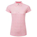 FootJoy Animal Print Cap Sleeve Lisle damskie polo, różowe