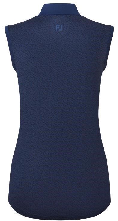 FootJoy Animal Print Sleeve Lisle damskie polo, granatowy