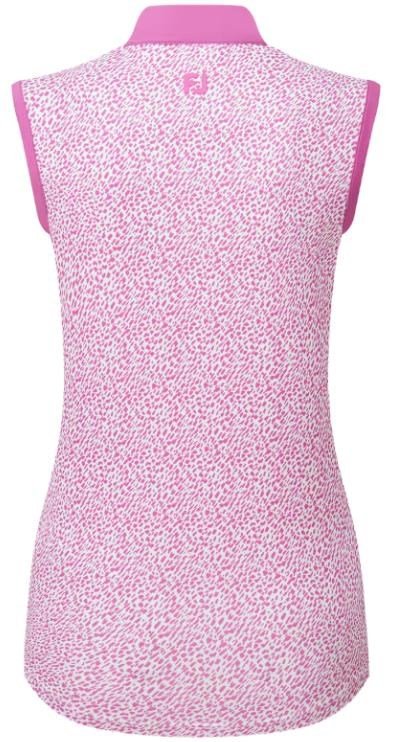 FootJoy Animal Print Sleeve Lisle damskie polo, różowy