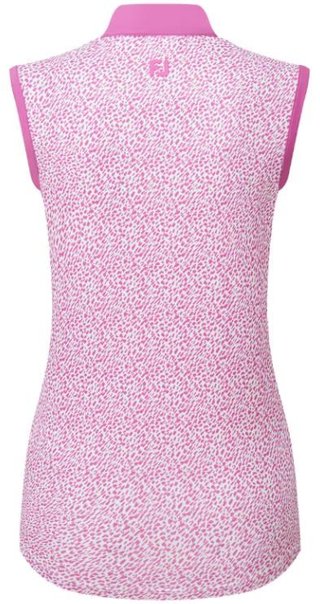 FootJoy Animal Print Sleeve Lisle damskie polo, różowy
