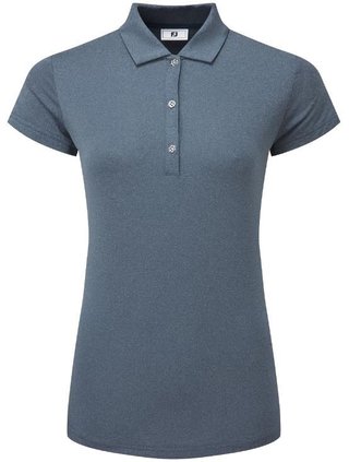 FootJoy Cap Sleeve Lisle damskie polo, heather navy