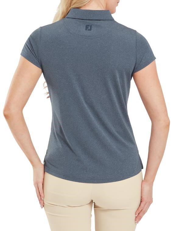 FootJoy Cap Sleeve Lisle damskie polo, heather navy