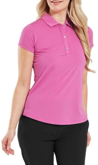 FootJoy Cap Sleeve Lisle damskie polo, różowy