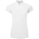 FootJoy Cap Sleeve Lisle damskie polo, biały
