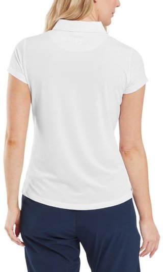 FootJoy Cap Sleeve Lisle damskie polo, biały