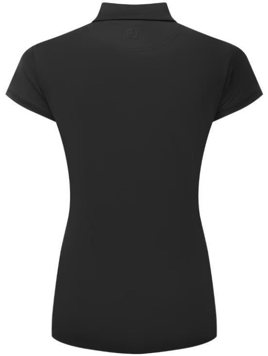 FootJoy Cap Sleeve Lisle damskie polo, czarne