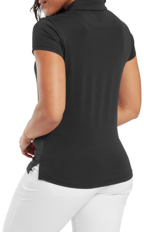 FootJoy Cap Sleeve Lisle damskie polo, czarne