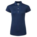 FootJoy Painted Floral Cap Sleeve Lisle damskie polo, granatowe
