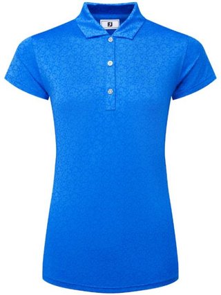 FootJoy Painted Floral Cap Sleeve Lisle damskie polo, niebieski