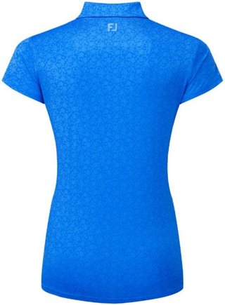 FootJoy Painted Floral Cap Sleeve Lisle damskie polo, niebieski