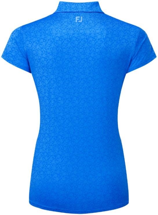 FootJoy Painted Floral Cap Sleeve Lisle damskie polo, niebieski