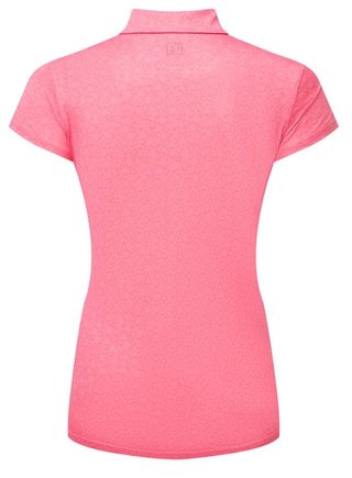 FootJoy Painted Floral Cap Sleeve Lisle damskie polo, różowe