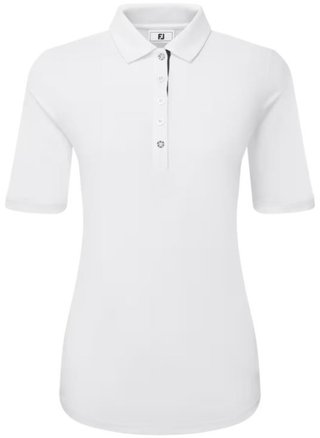 FootJoy Half Sleeve Ruched Lisle damskie polo, biały