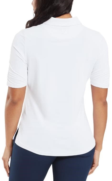 FootJoy Half Sleeve Ruched Lisle damskie polo, biały