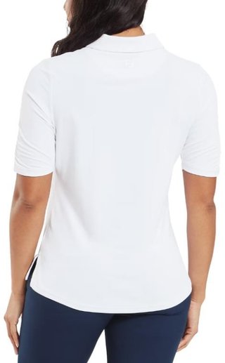 FootJoy Half Sleeve Ruched Lisle damskie polo, biały