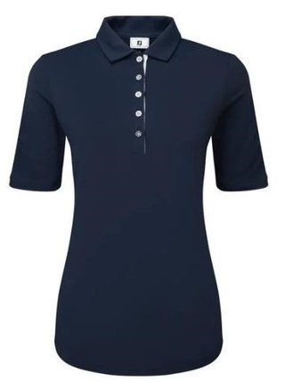 FootJoy Half Sleeve Ruched Lisle damskie polo, granatowe