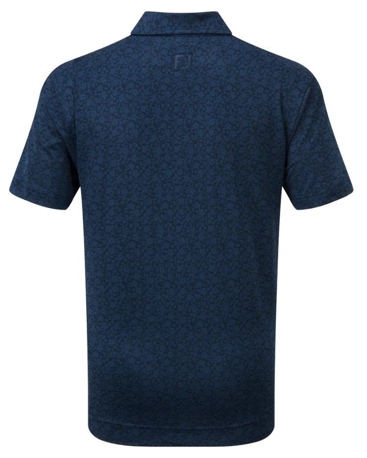 Footjoy Painted Floral Lisle dziecięce polo, granatowe