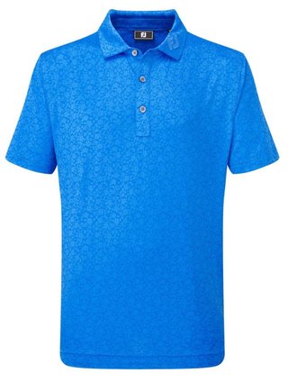 Footjoy Painted Floral Lisle dziecięce polo, cobalt
