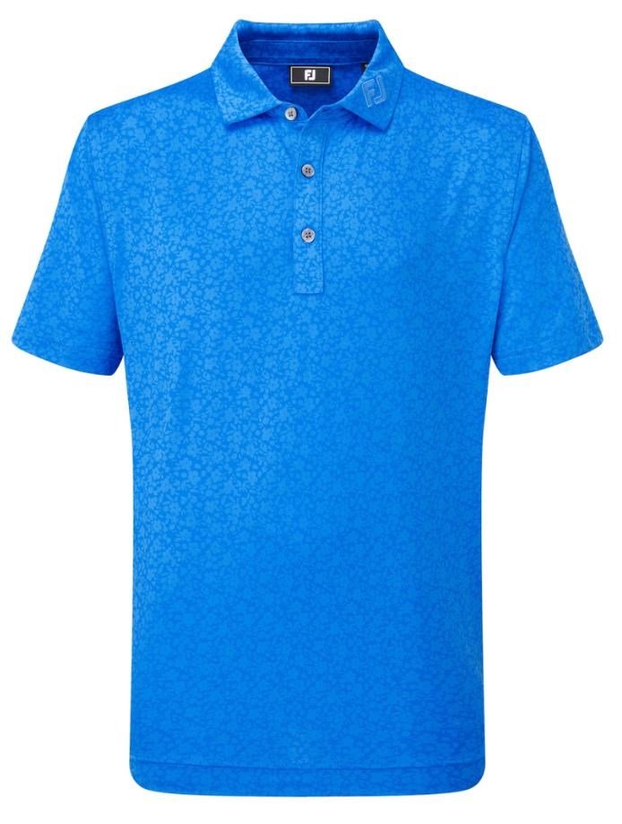 Footjoy Painted Floral Lisle dziecięce polo, cobalt