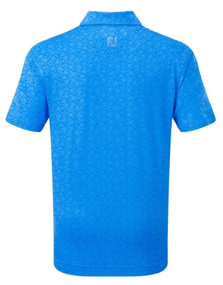 Footjoy Painted Floral Lisle dziecięce polo, cobalt
