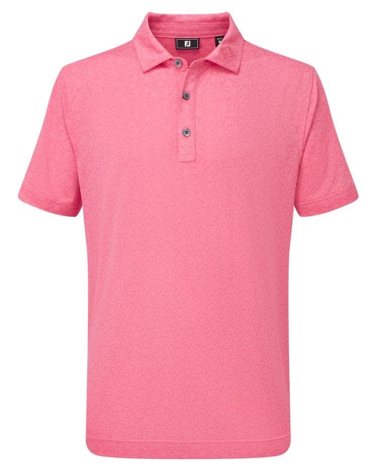 Footjoy Painted Floral Lisle dziecięce polo, różowe