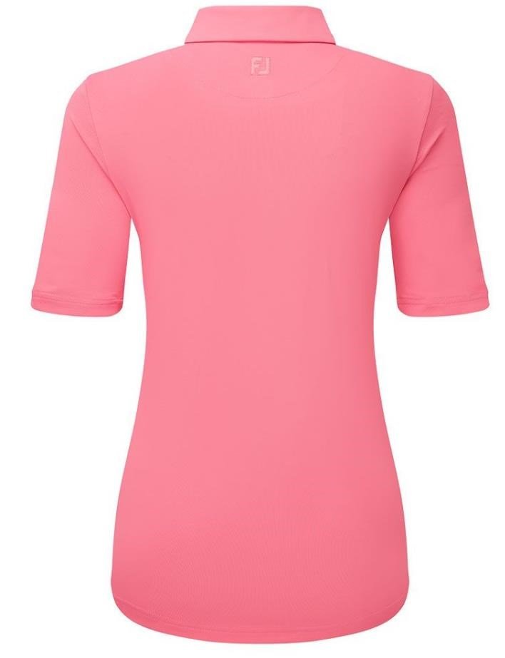 FootJoy Half Sleeve Ruched Lisle damskie polo, różowe