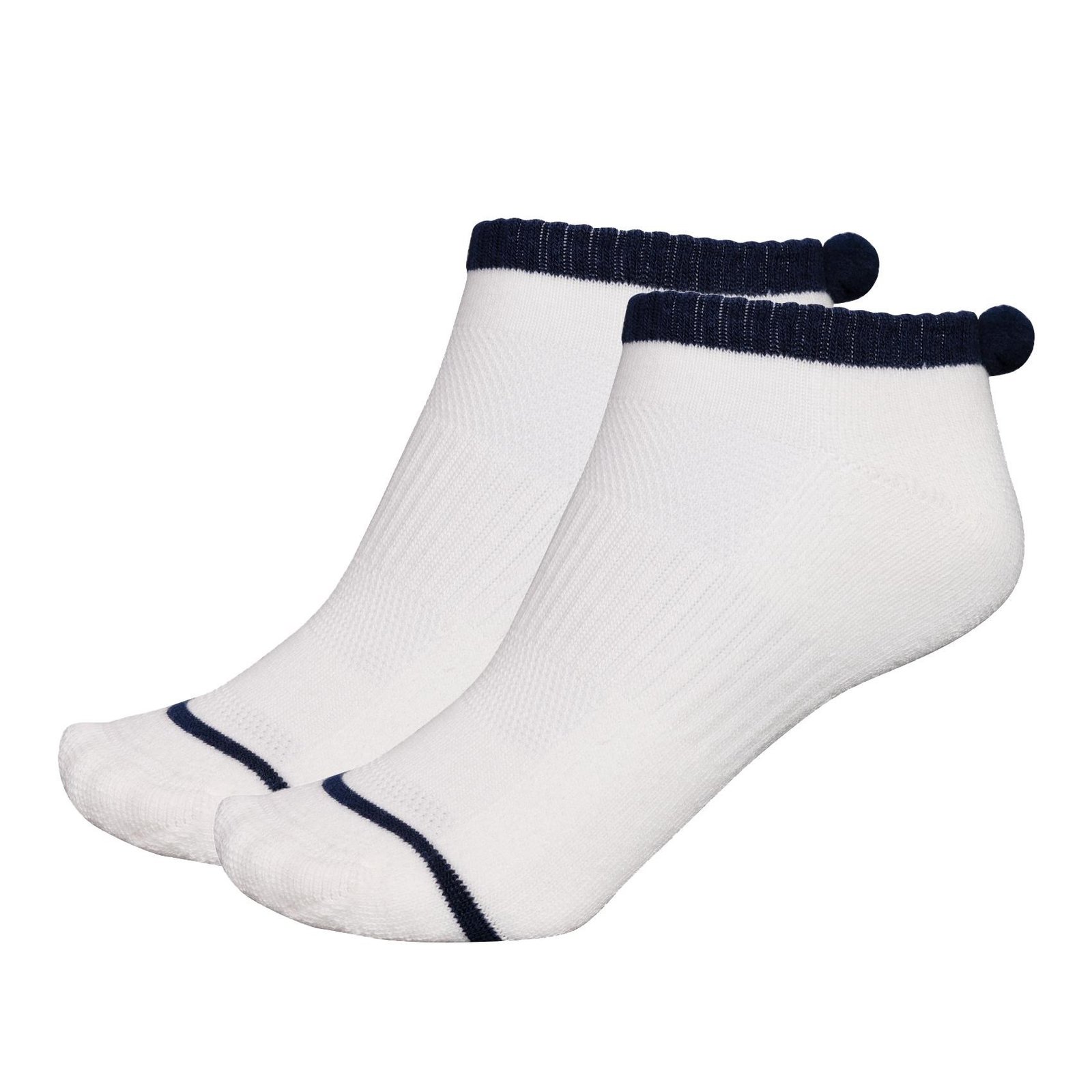 FootJoy Pro-Dry Pom-Pom damskie skarpetki, 1para, białe