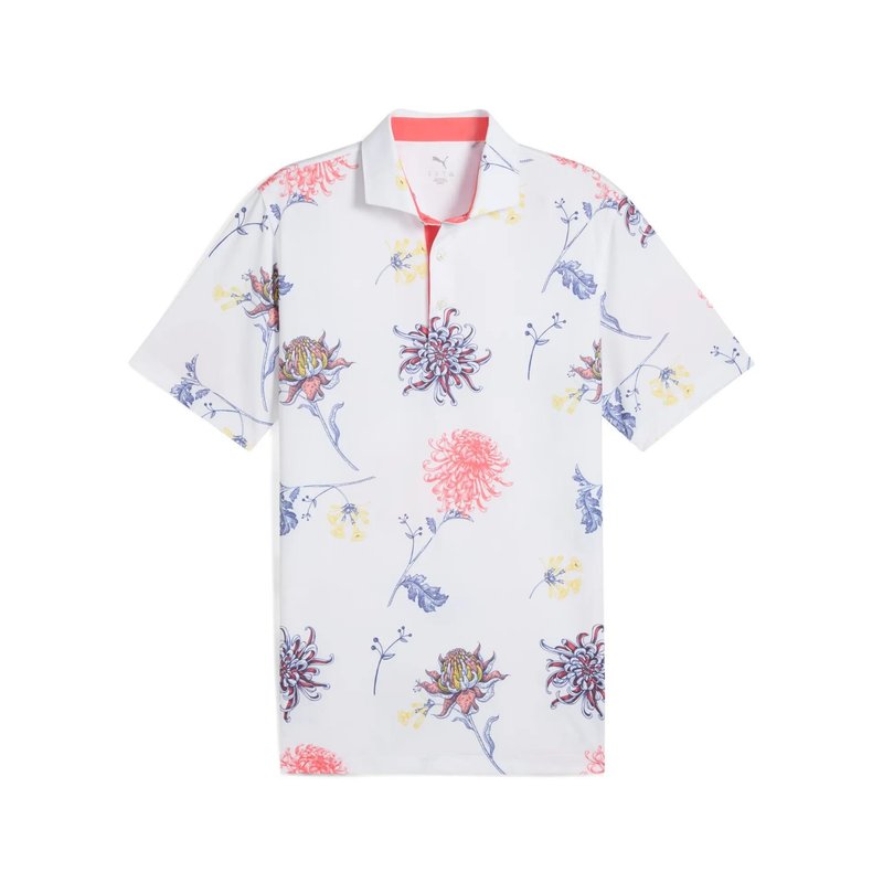 Puma MATTR Dahlia męskie polo, white glow/peach frost