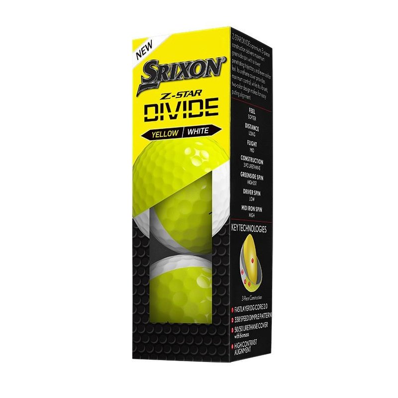 Srixon Z-Star DIVIDE piłki golfowe, biało/żółte