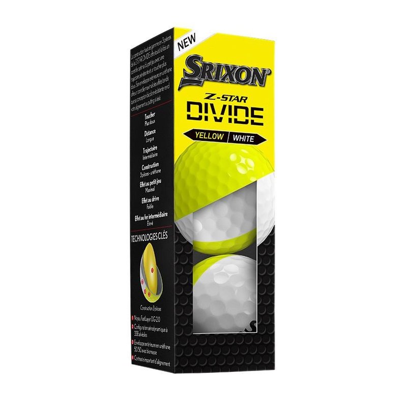 Srixon Z-Star DIVIDE piłki golfowe, biało/żółte