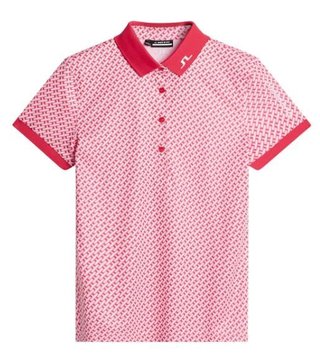 J.Lindeberg Tour Tech Print damskie polo, tour geo pink