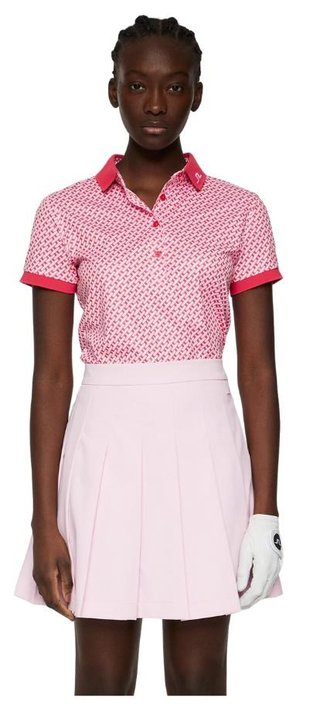 J.Lindeberg Tour Tech Print damskie polo, tour geo pink