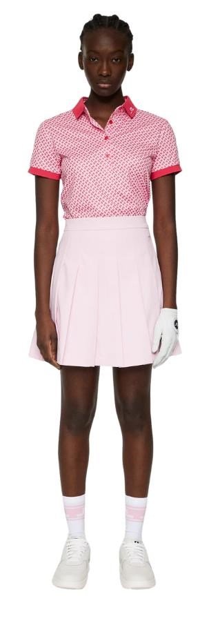 J.Lindeberg Tour Tech Print damskie polo, tour geo pink