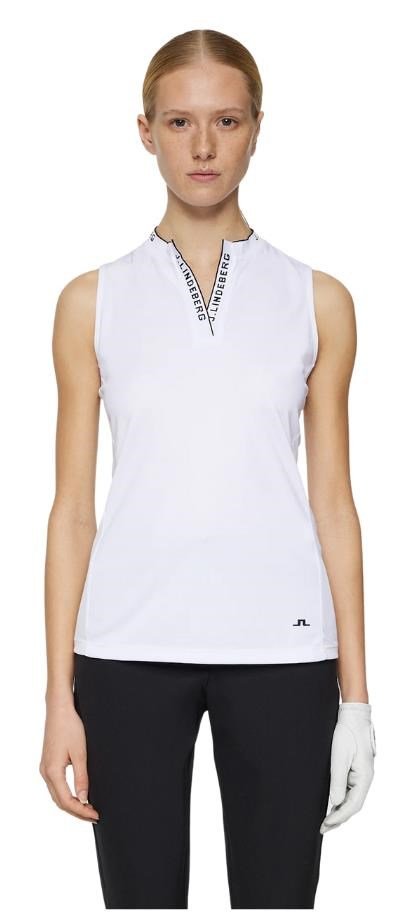 J.Lindeberg Leya Sleeveless damskie polo, białe