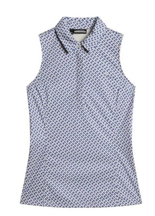 J.Lindeberg Dena Print damskie polo - tour geo moonbeam