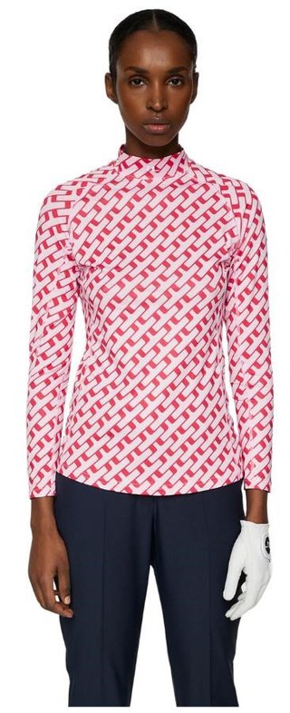 J.Lindeberg Ella Print Soft Compression top damski, tour geo pink