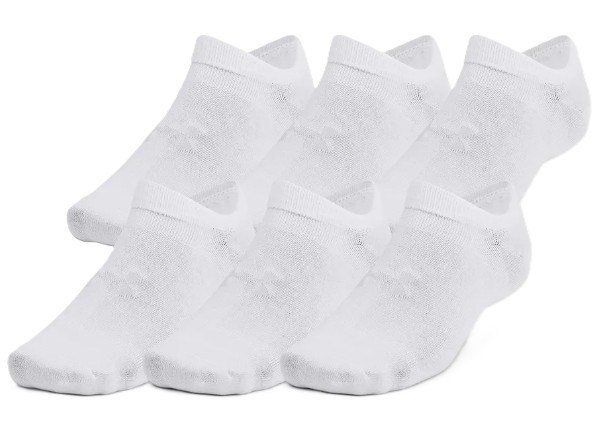 Under Armour Essential No Show unisex skarpety, 6par, białe