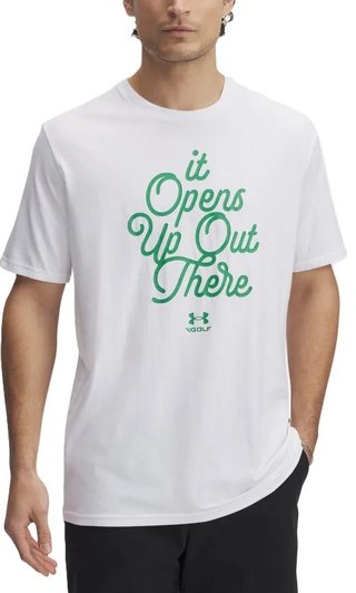 Under Armour M 60/40S Golf Open Up SS męski T-Shirt, biały